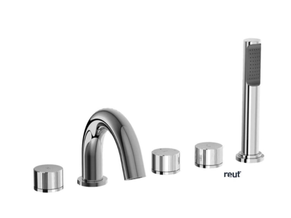 Paffoni Jo Batéria na okraj vane, 5-otvorová inštalácia, s telesom, chróm JO044CR