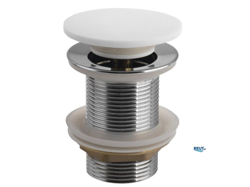 Sapho THIN umývadlová výpusť 5/4", click-clack, Rockstone zátka, biały mat WN721