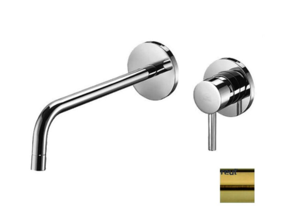 Paffoni Light Umývadlová batéria pod omietku s telesom, 2-otvorová inštalácia, kefovaná zlatá LIG106HGSP70