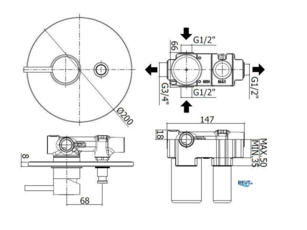 Paffoni Light Batéria pod omietku pre 2 spotrebiče, nerez LIG015ST