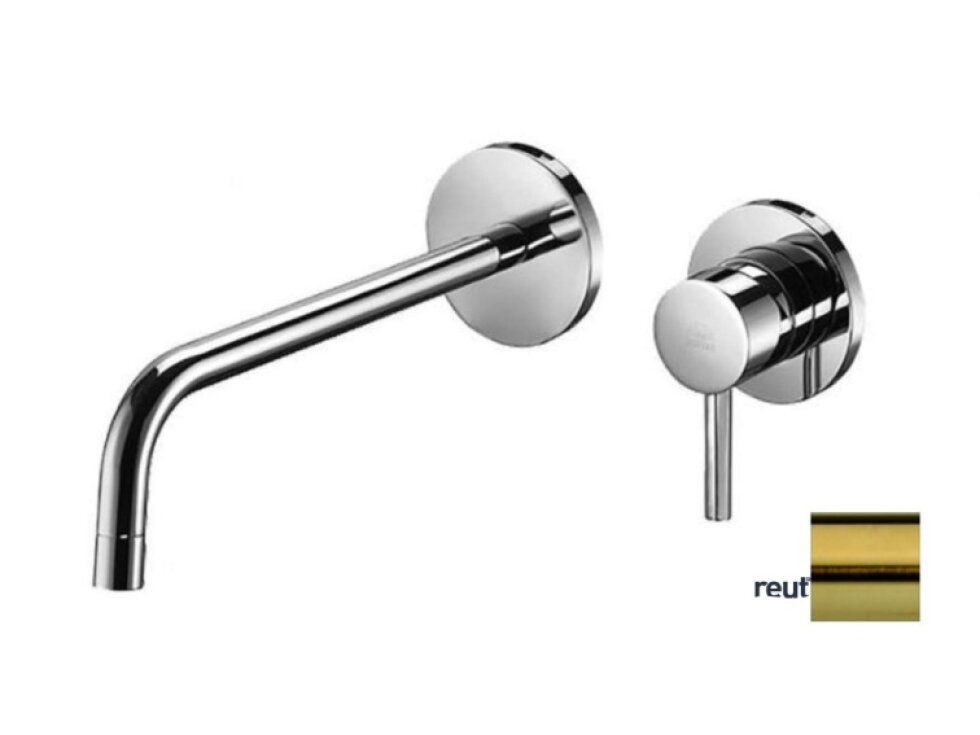 Paffoni Light Umývadlová batéria pod omietku s telesom, 2-otvorová inštalácia, kefovaná zlatá LIG105HGSP70