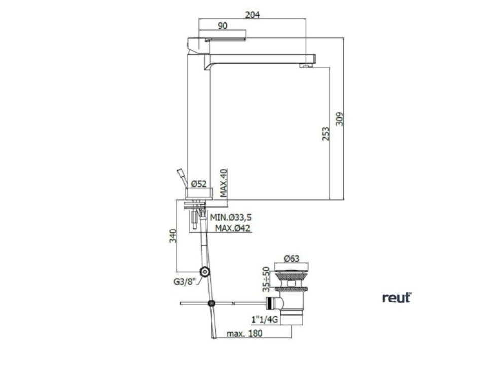 Paffoni Ringo Umyvadlová baterie s výpustí, chrom RIN085CR