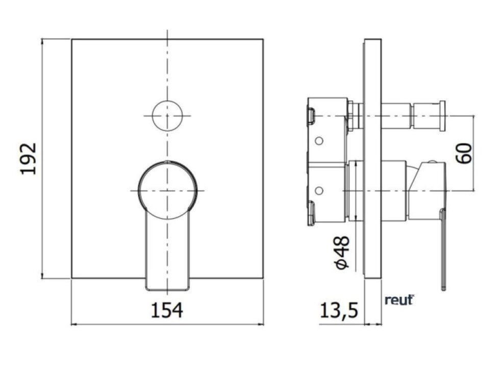 Paffoni Tango Batéria pod omietku na 2 spotrebiče, chróm TABOX015CR