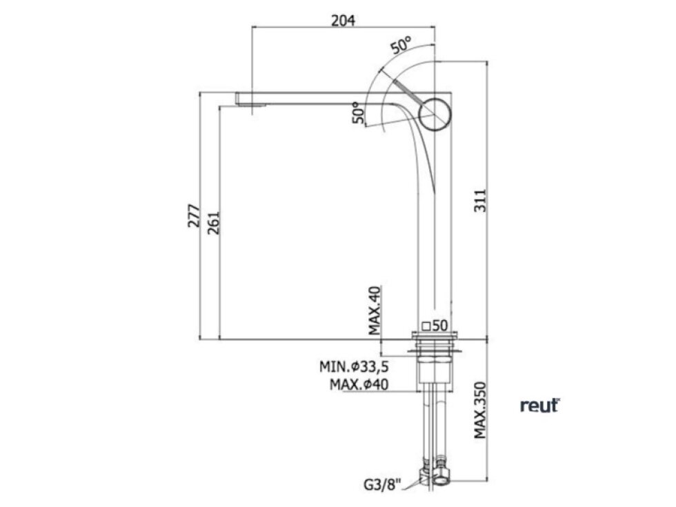 Paffoni Rock Umývadlová batéria, nerezová RO081ST