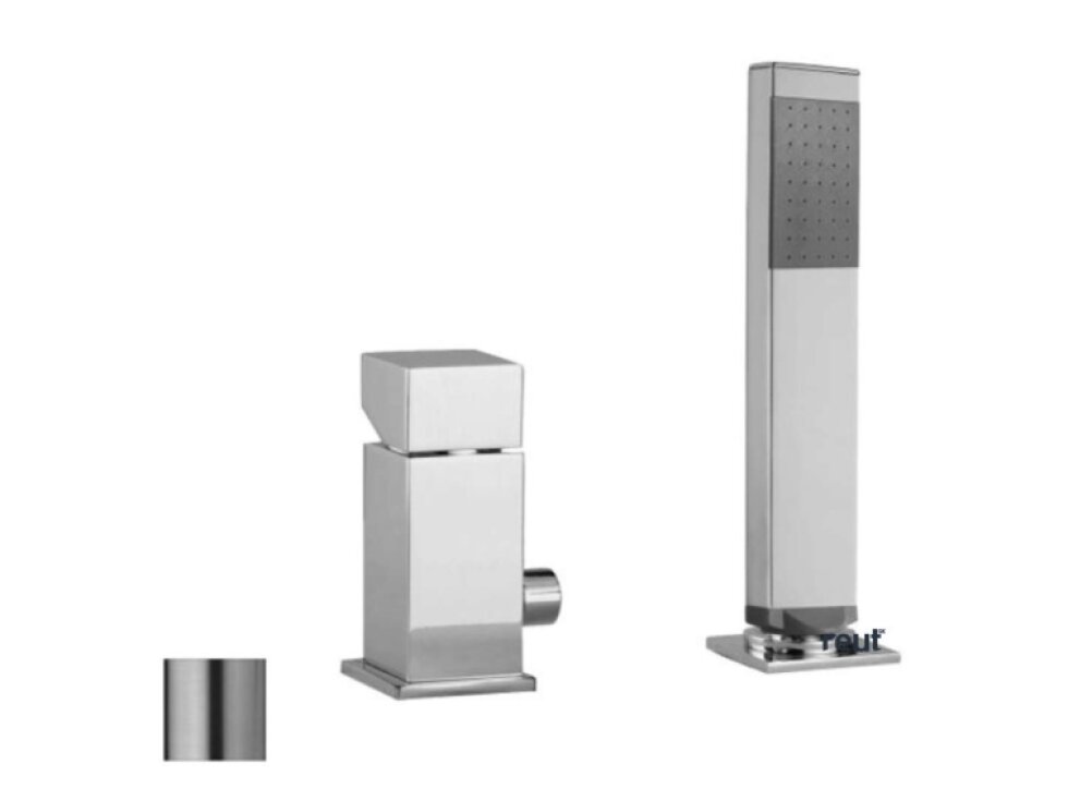 Paffoni Level Batéria na okraj vane, 2-otvorová inštalácia, nerezová LEC041ST