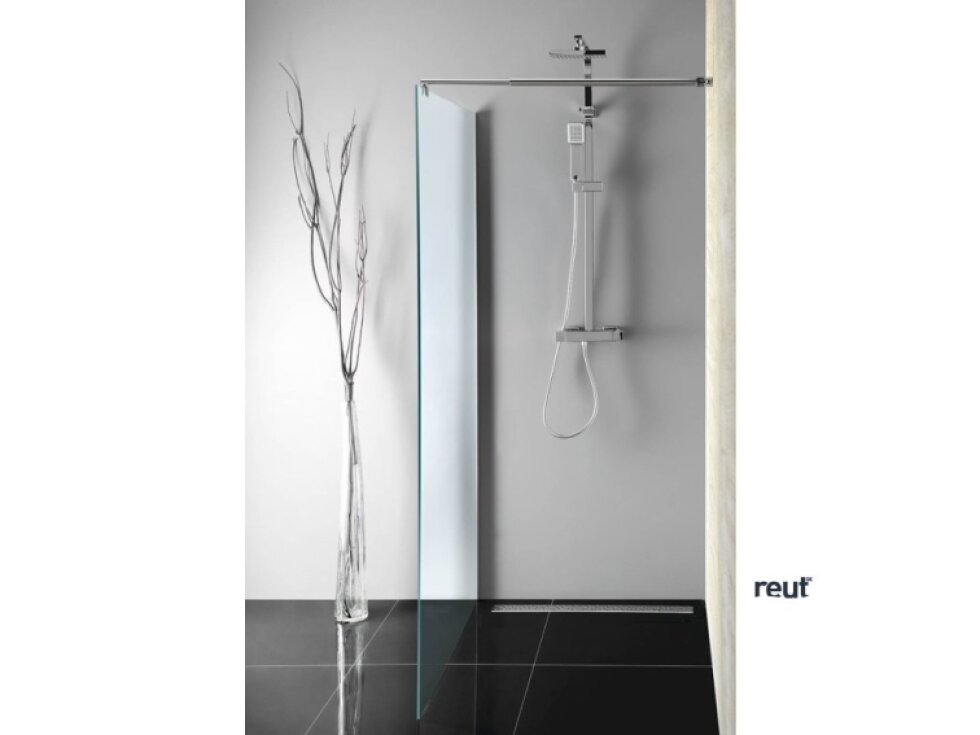 Aqualine WALK-IN stena na inštaláciu na múr so vzperou, jednodielna, 1200x1900mm, sklo Brick WI120