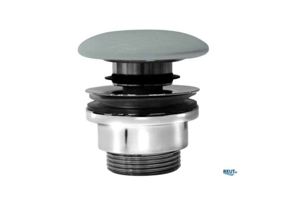 GSI umývadlová výpust 5/4", click-clack, keramická zátka, 5-65mm, ghiaccio mat PCS15