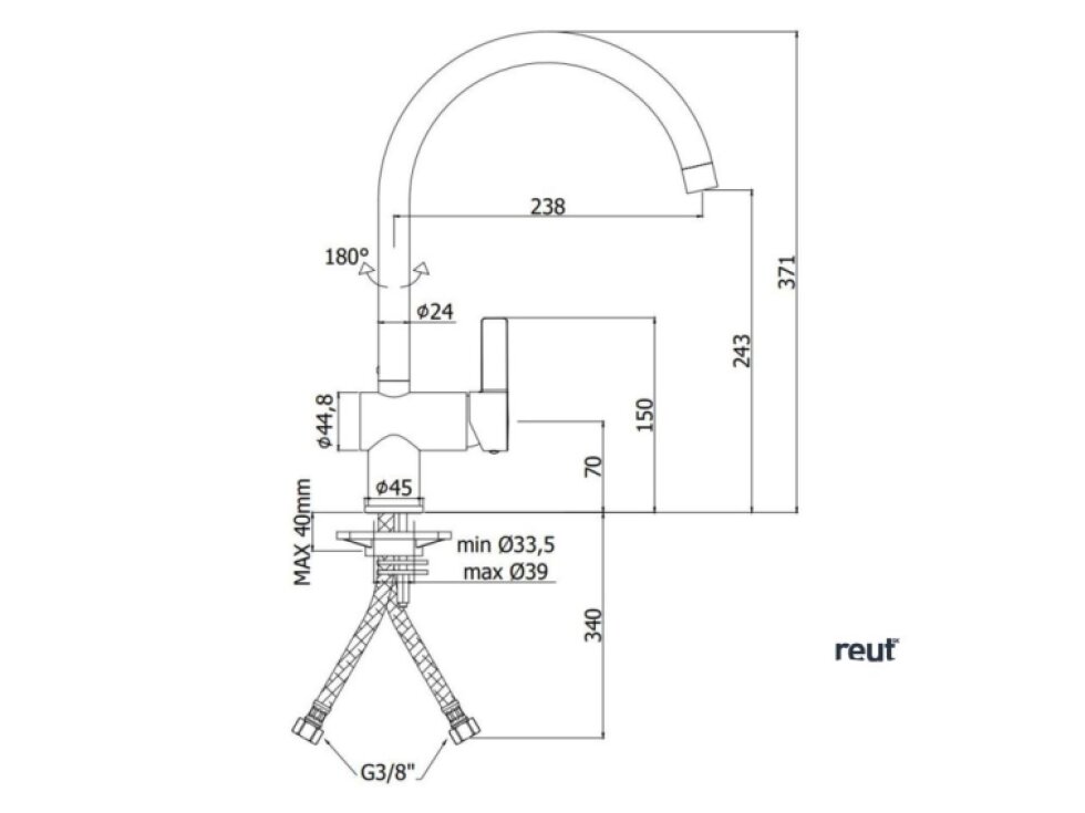 Paffoni Rock Drezová batéria, nerezová RO180ST