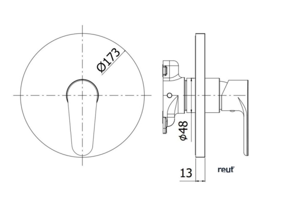 Paffoni Green Batéria pod omietku na 1 spotrebič, chróm GRBOX010CR
