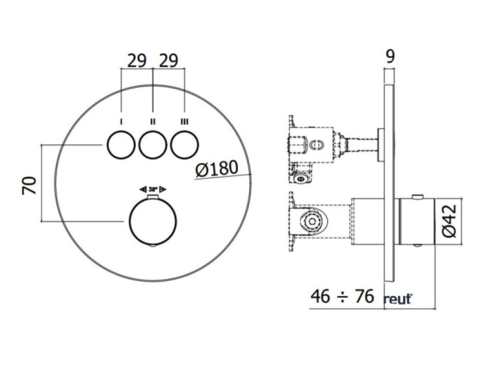 Paffoni Compact Box Termostatická batéria pod omietku, na 3 spotrebiče, nerezová CPT019ST