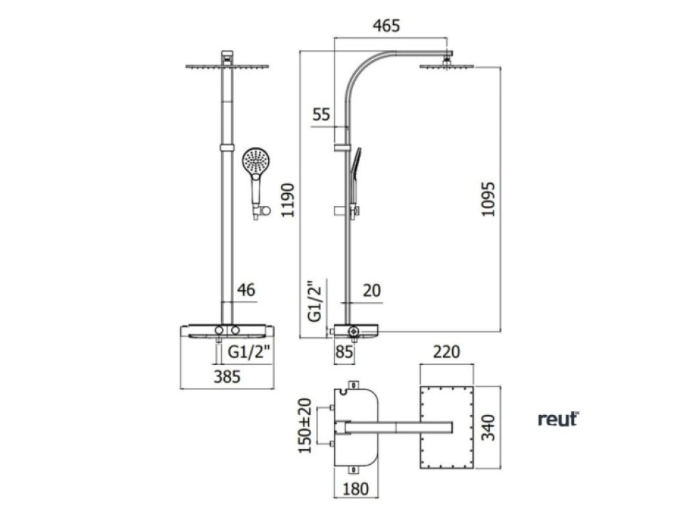 Paffoni Sprchové sety Sprchový set Moby s termostatom, 2 prúdy, chróm ZCOL668CRAG