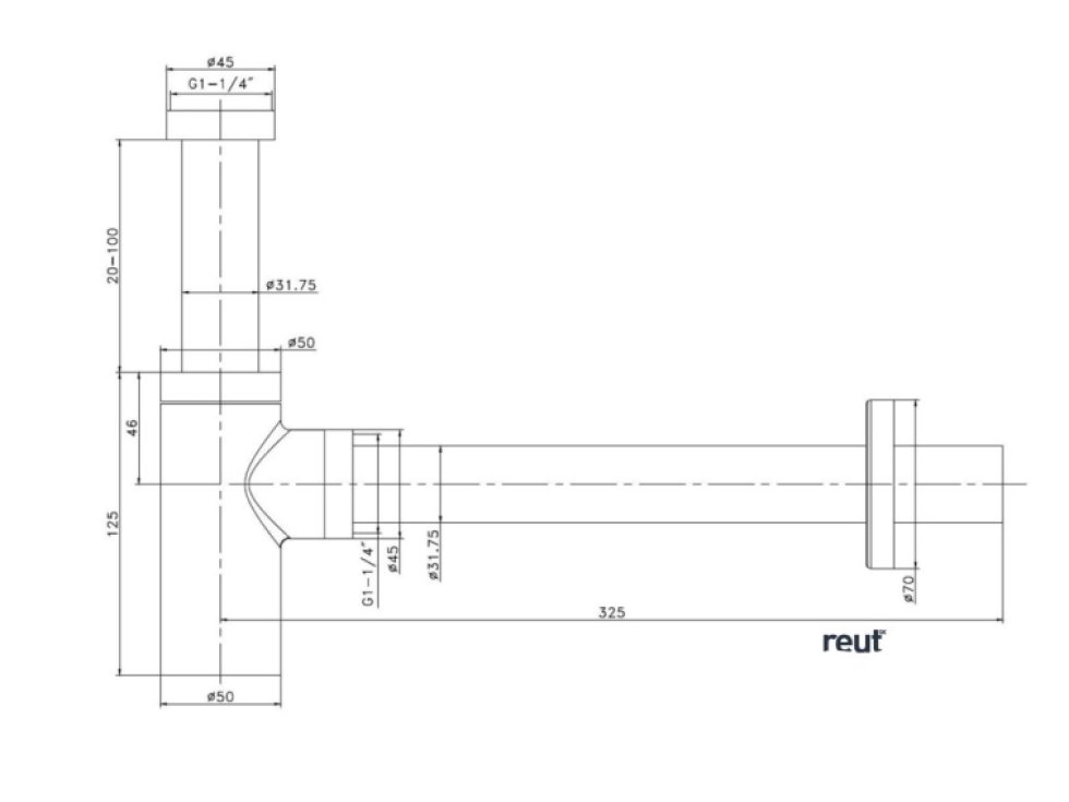 kielle Sifóny Umývadlový sifón, priemer 32 mm, okrúhly, kov, chróm 30901041