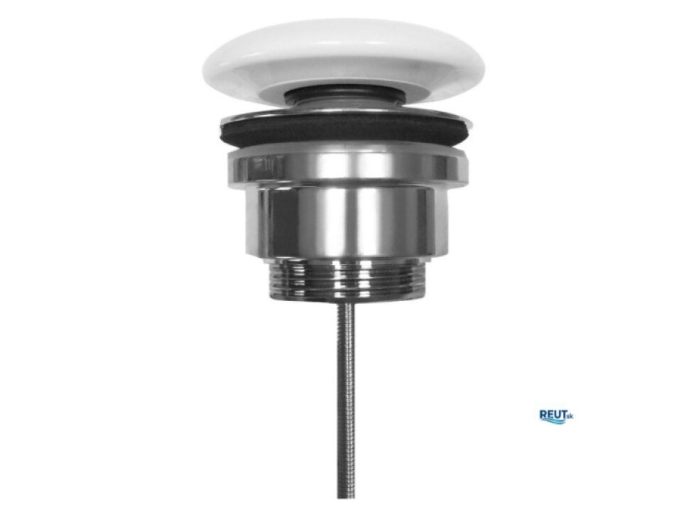 Kerasan Umývadlová výpust 5/4", click-clack, veľká keramická zátka, 5-65mm, biela 923301