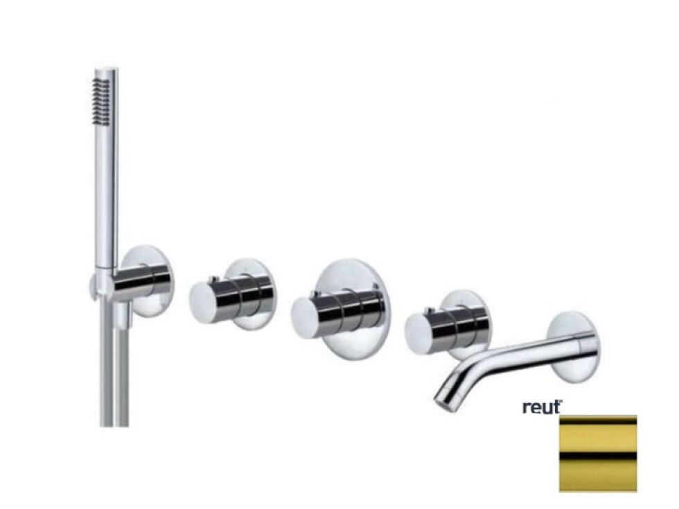 Paffoni Modular Box Termostatická batéria pod omietku, na 2 spotrebiče, zlatá MDE001HG