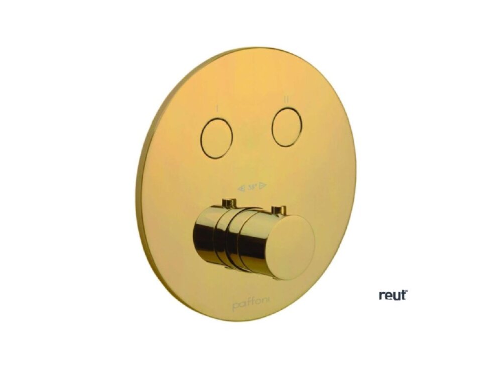 Paffoni Compact Box Termostatická batéria pod omietku, na 2 spotrebiče, zlatá CPT018HG
