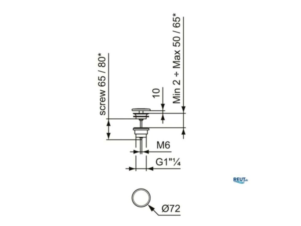 Ideal Standard Ipalyss Neuzatvárateľný výpust, Concrete E2114V9