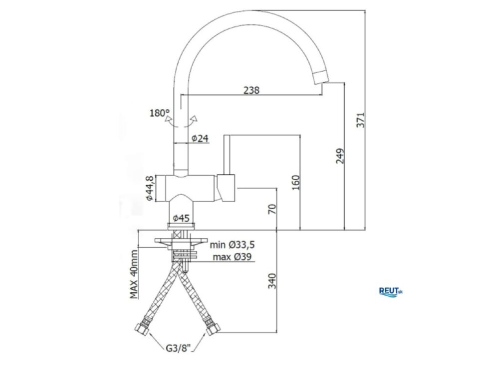 Paffoni Light Drezová batéria, chróm LIG280CR
