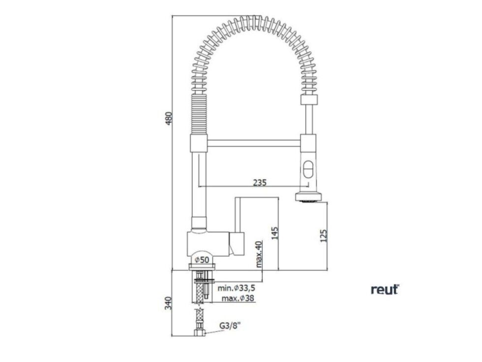 Paffoni Stick Drezová batéria s flexibilným ramenom, chróm SK176CR