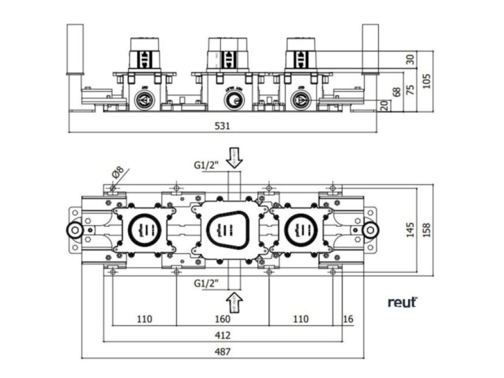 Paffoni Modular Box Základné teleso pre termostatické batérie pod omietku MDBOX001