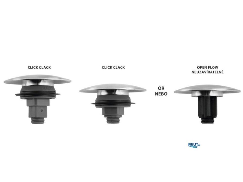 Kerasan Umývadlová výpust 5/4", click-clack, veľká keramická zátka, 5-65mm, čierna mat 923331