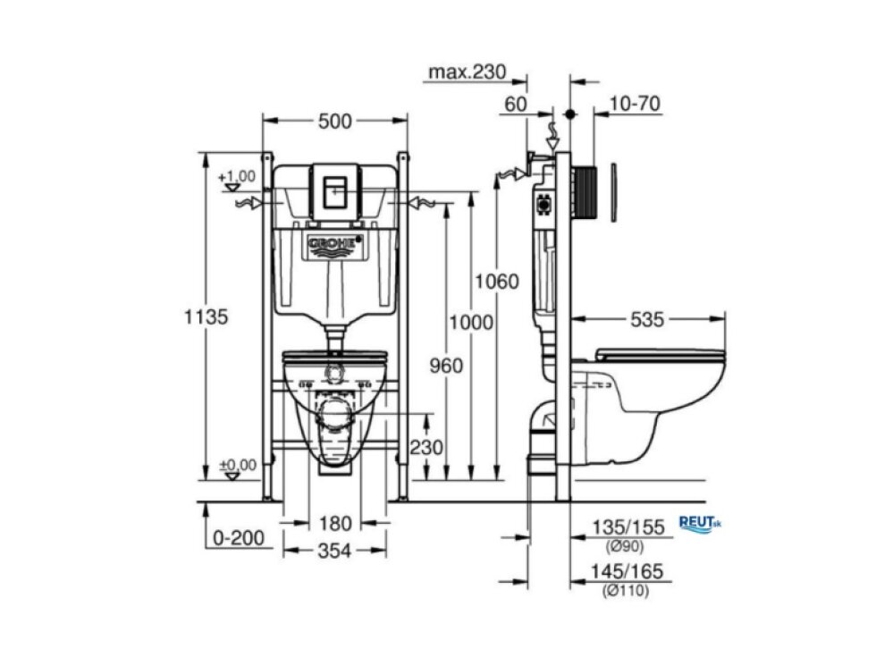 Grohe Solido Set predstenovej inštalácie, klozetu Bau Ceramic a dosky softclose, tlačidlo Even, chróm 112954SH00-GR