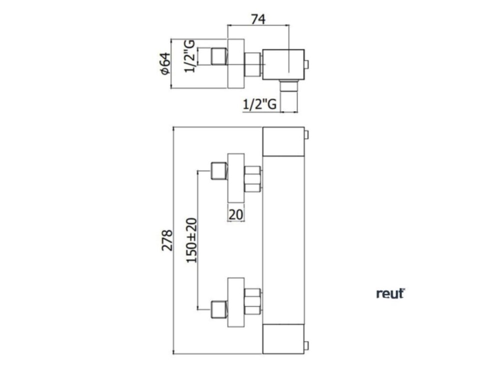 Paffoni Level Termostatická sprchová batéria, chróm LEQ268CR
