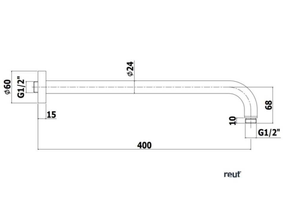 Paffoni Stick Sprchové rameno, dĺžka 40 cm, matná čierna ZSOF034NO