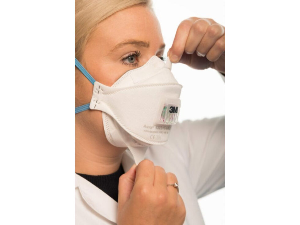 9322 3M filtrační polomaska s ventilkem (respirátor) Aura, třída ochrany FFP2, Balení 330 ks, cena za kus