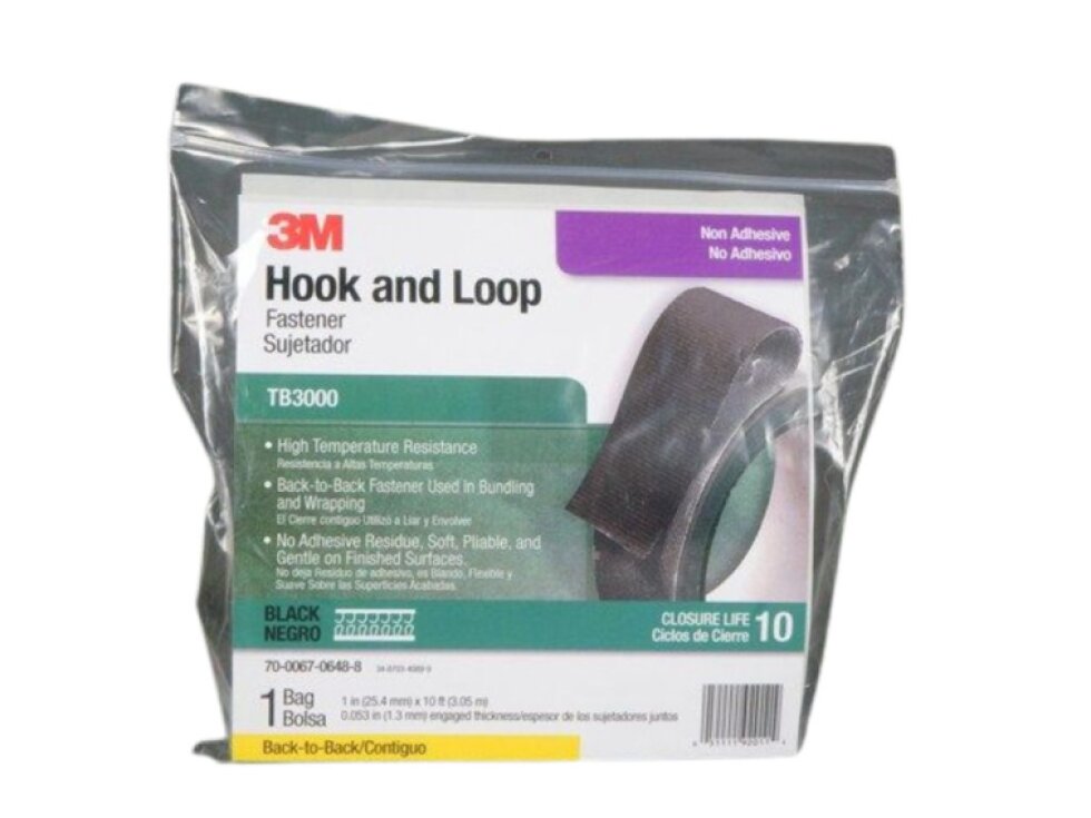 TB3000 vázací suchý zip 3M, černý, šíře 25 mm, návin 3,05 m