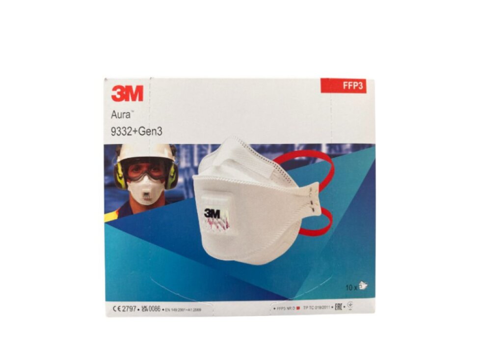 9332 Gen3 3M filtrační polomaska s ventilkem (respirátor) Aura, třída ochrany FFP3