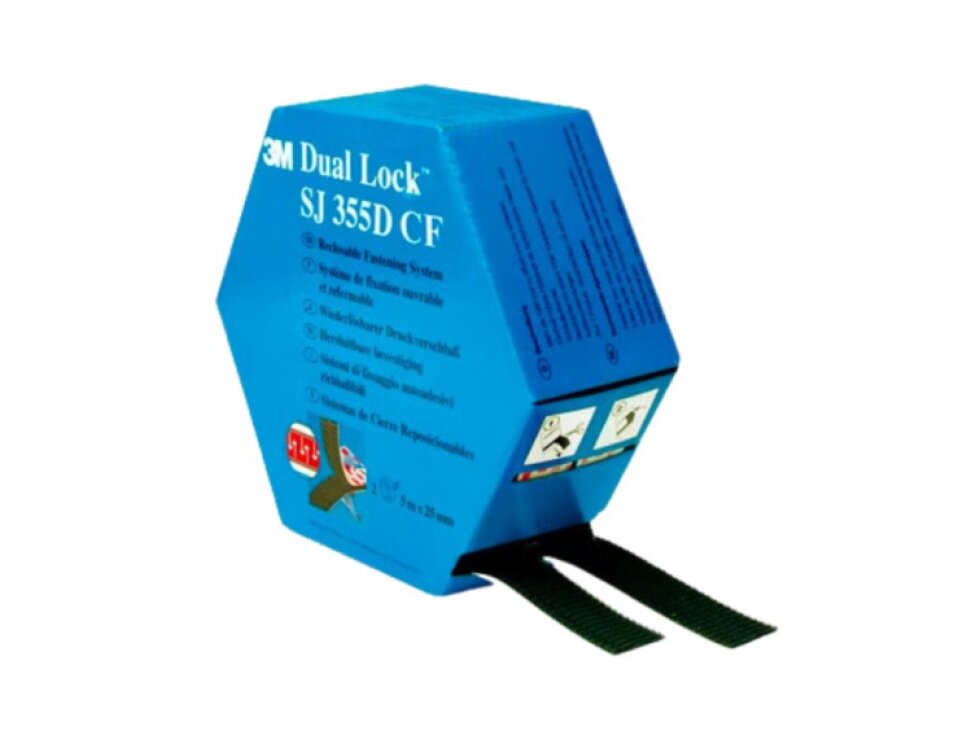 SJ 355DCF, 3M Dual Lock opakovaně uzavíratelný spojovací materiál, černý, šíře 25 mm, balení 2 x 5m