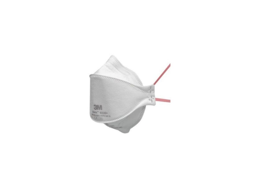 9330+ 3M filtrační polomaska bez ventilku (respirátor) Aura, třída ochrany FFP3, Balení 20 ks, cena za kus