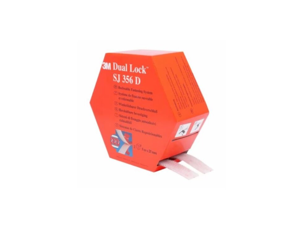 SJ 356D, 3M Dual-Lock, transparentní, 25 mm x 5 m x 2 role