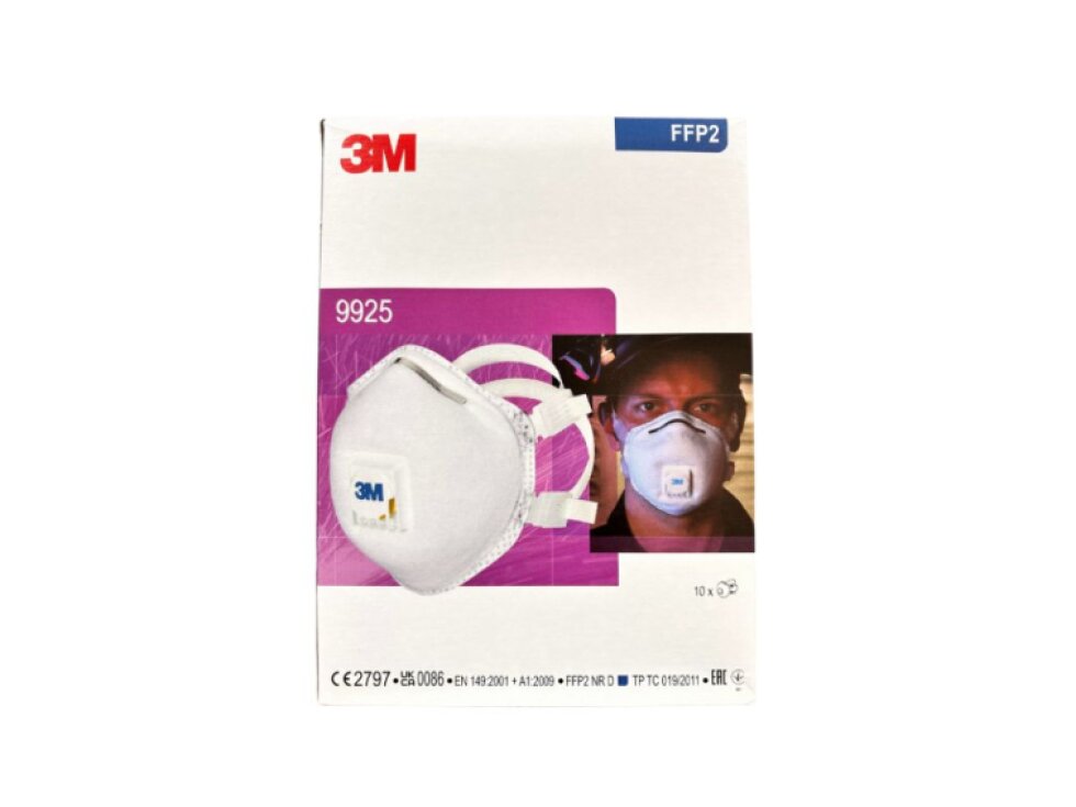 9925P 3M Speciální filtrační polomaska pro svářeče s ventilkem FFP2 NR, Balení 10 ks, cena za kus