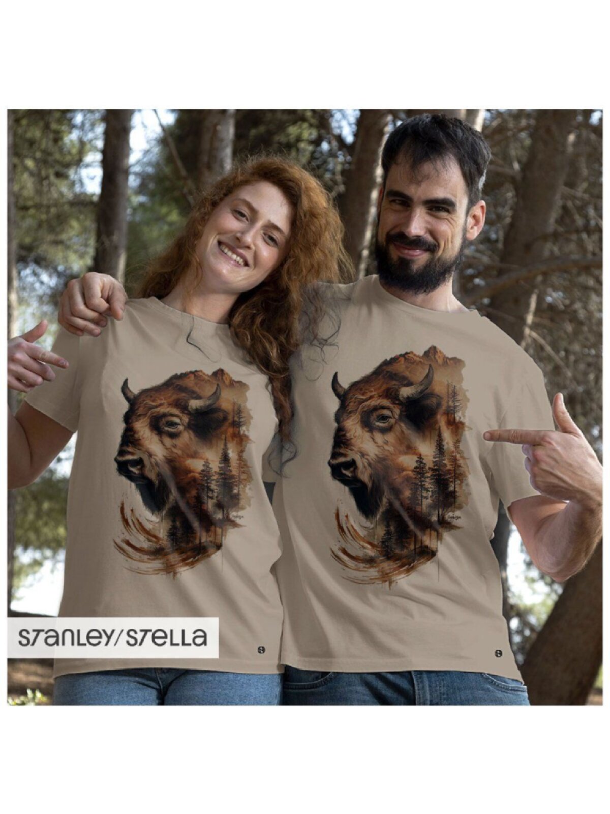 Tričko unisex Creator - Říše zvířat / Bizon lesní