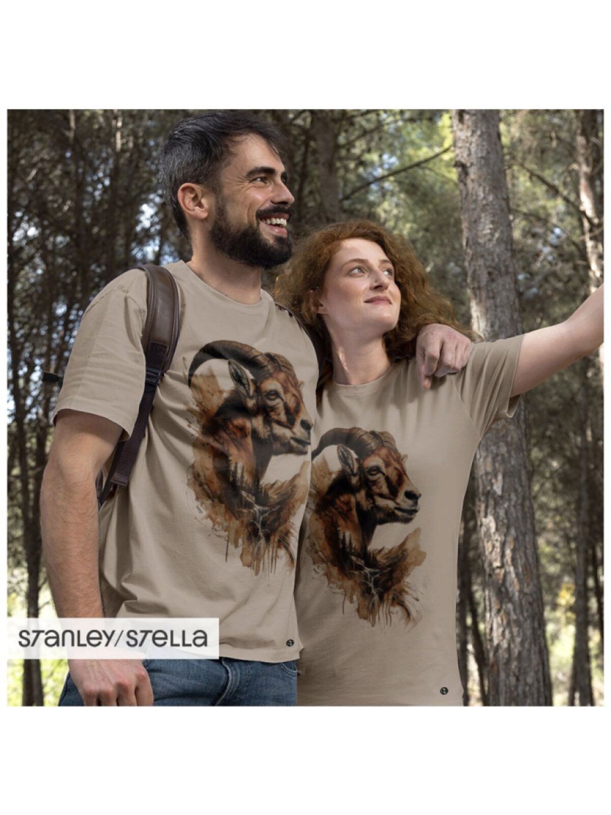 Tričko unisex Creator - Říše zvířat / Horská koza