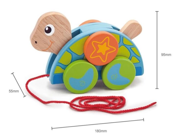 Dřevěná tahačka - želva