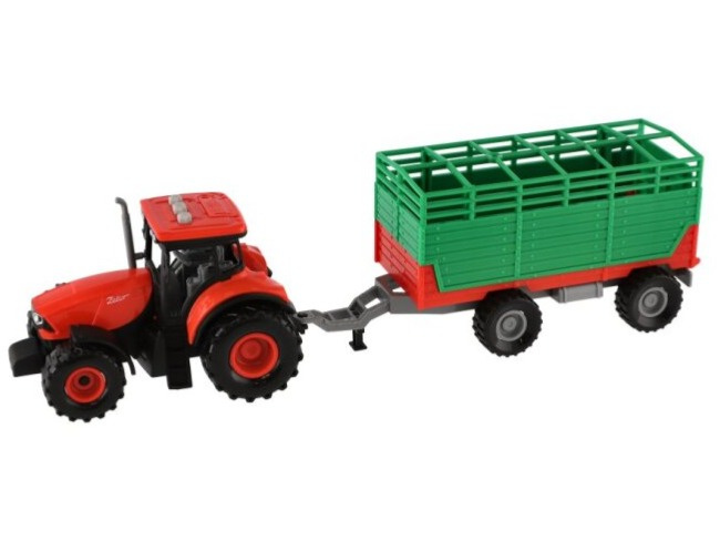 Traktor Zetor s valníkem na přepravu zvířat