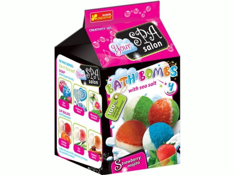 Výroba koupelových bomb - jahodové mojito