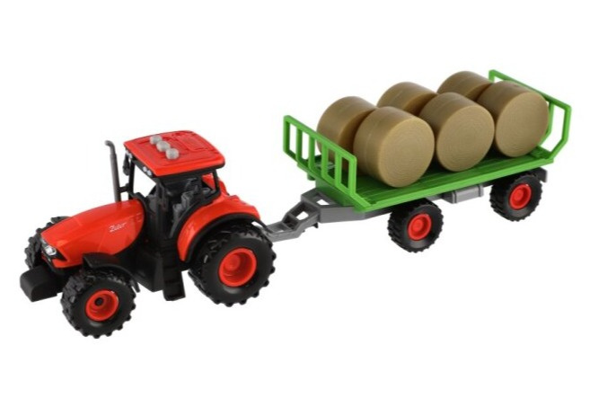 Traktor Zetor s vlekem na balíky