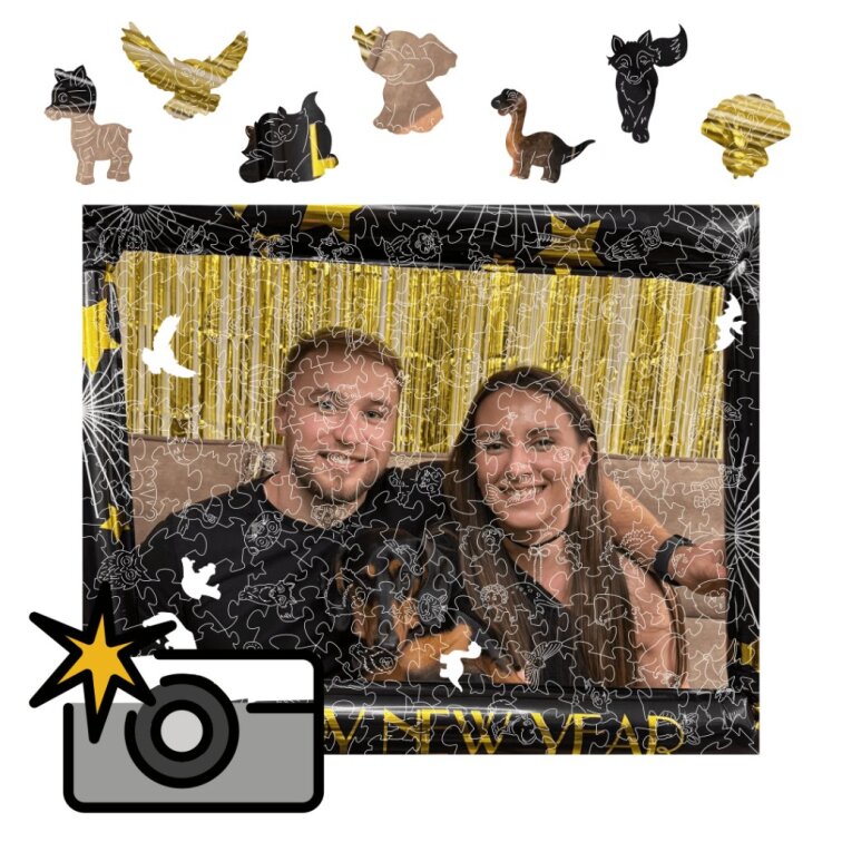 Z fotky v znamení Zvieratiek - 304 dielikov – Na šírku (5:4) - SkillSpiral - Drevené puzzle