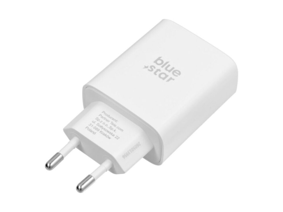 BLUE STAR Cestovná nabíjačka USB C QC4.0 PD 3A 25W + kábel USB C / USB C TFB-TC-25WPD čierna farba