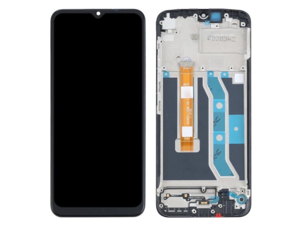 LCD Displej + Dotykové sklo + Rám Realme C21Y / C25Y čierna farba