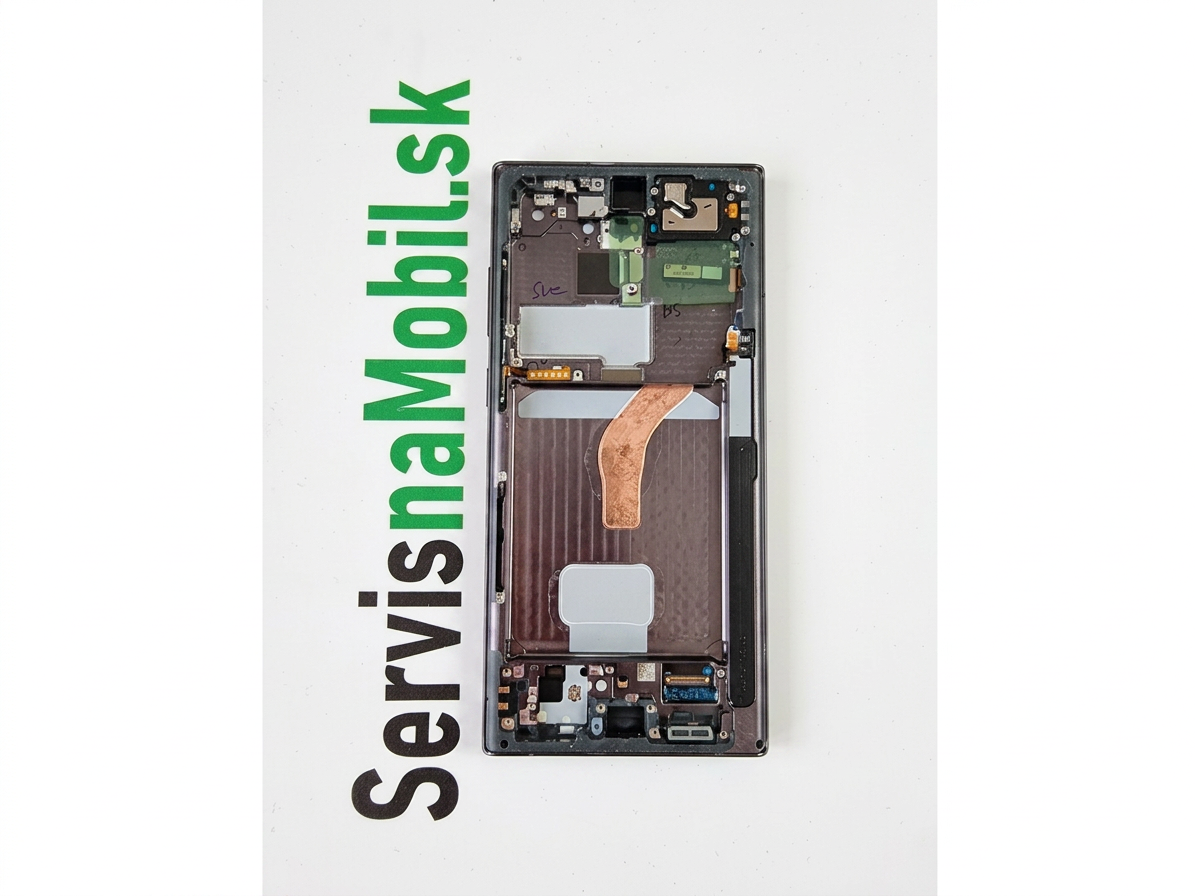 LCD Displej + Dotykové sklo + Rám Samsung Galaxy S22 Ultra Čierna farba - Originál Service Pack