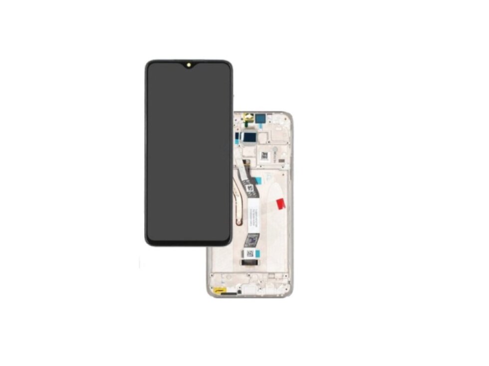 LCD Displej + Dotykové sklo s rámom Xiaomi Redmi Note 8 Pro biela farba