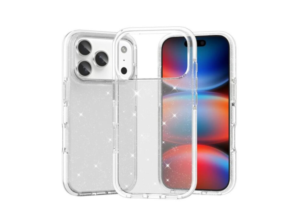 Kryt pre iPhone 18 Pro / 17 Pro – priehľadné s trblietkami