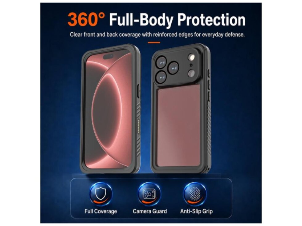 Kryt iPhone 18 Pro Max RedPepper Waterproof čierny