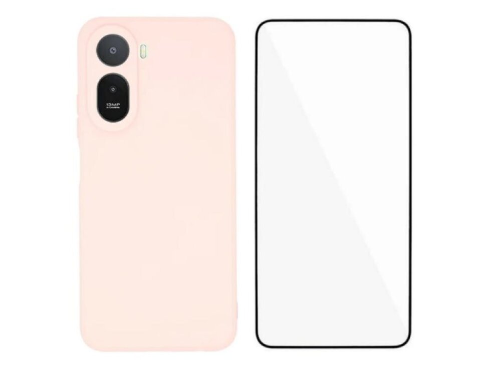 Kryt Redmi A7 Pro 171 mm / Poco C85x 5G + ochranné sklo – ružový