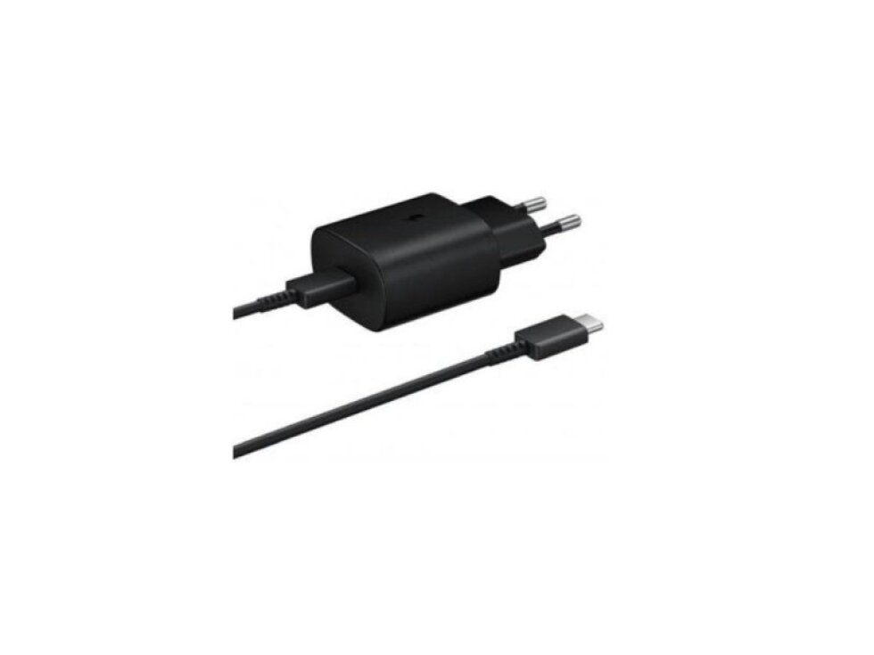25W Cestovná nabíjačka Samsung EP-TA800EBE + EP-DA905BBE USB Typ C Čierna farba