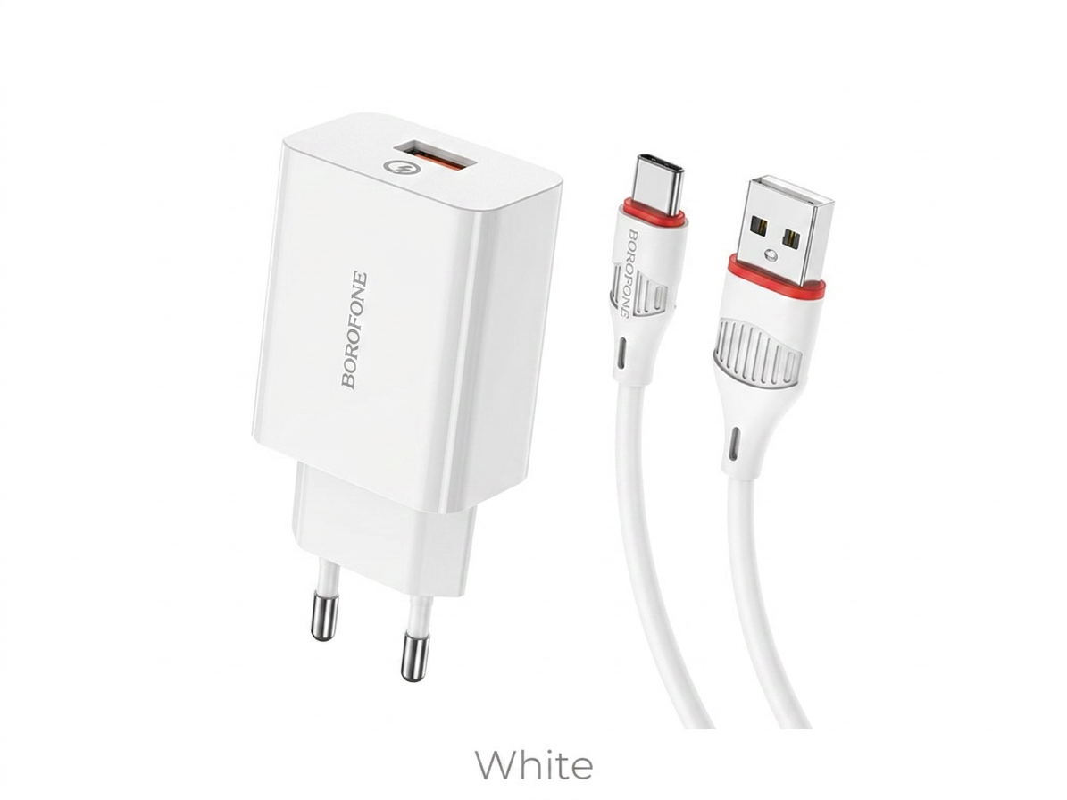 Nabíjací set nabíjačka + usb-c kábel BOROFONE Quick Charger Typ C 18W